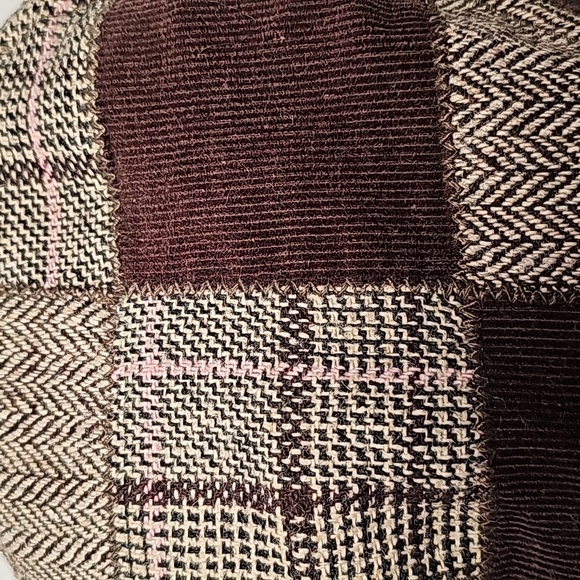 Billabong Hat Cap Newsboy Houndstooth Chevron Plaid Corduroy Wool Brown Lined - Picture 9 of 12